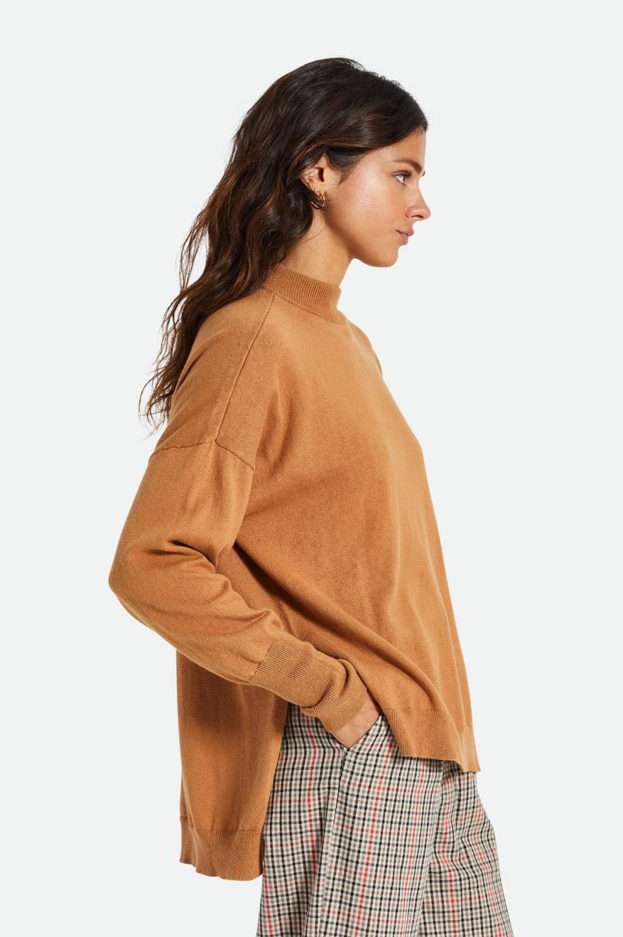 Women's Brixton Reserve Oversized Cashmere Sweaters Brown | 2495386-AY