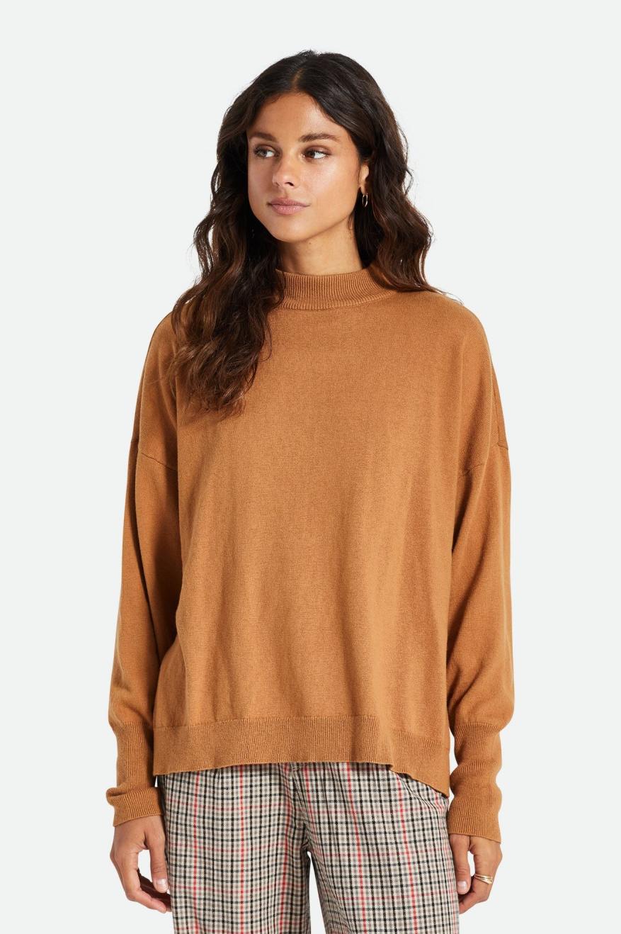 Women's Brixton Reserve Oversized Cashmere Sweaters Brown | 2495386-AY