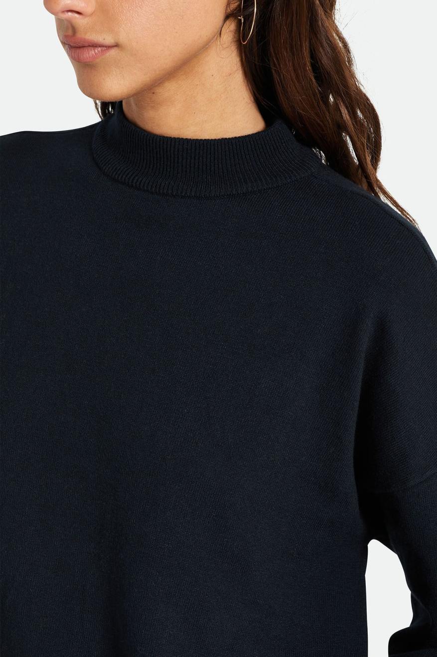 Women's Brixton Reserve Oversized Cashmere Sweater Tops Black | 2853497-JS