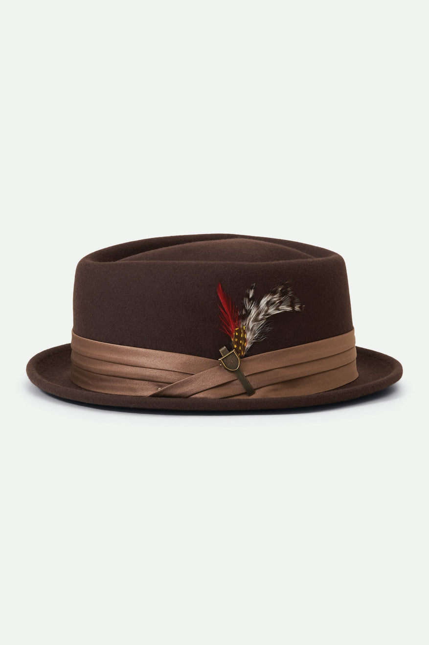 Women's Brixton Stout Pork Pie Hats Brown | 3109742-TJ